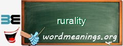 WordMeaning blackboard for rurality